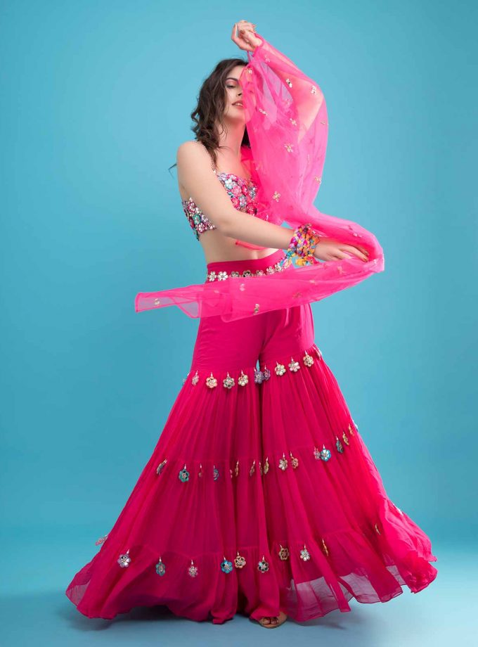 Sharara choli stole