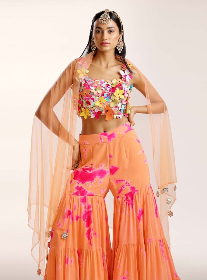 Orange & fuchsia gypsy sharara