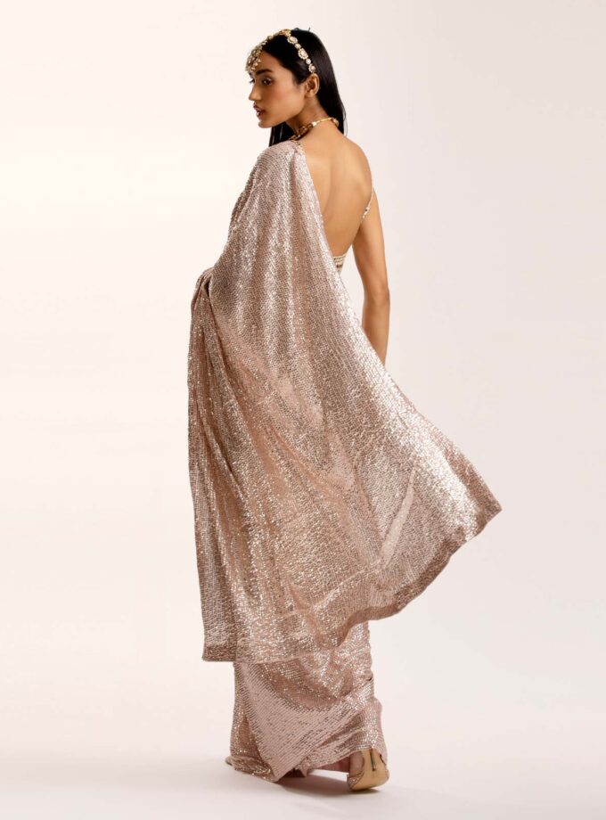 Champagne Sequin Sari