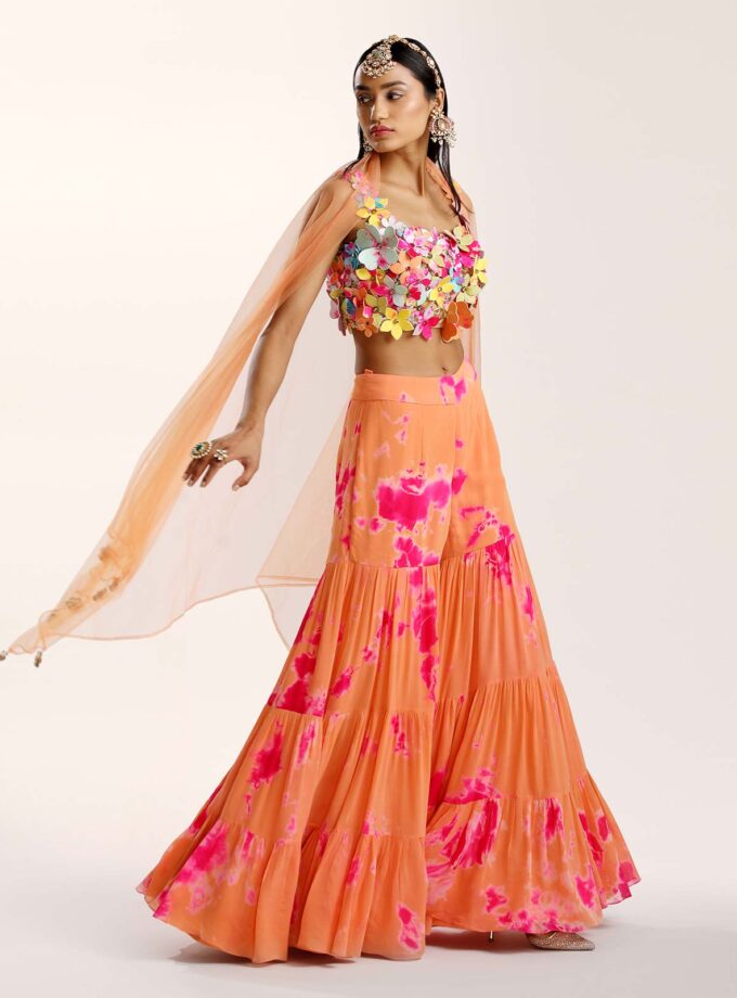 Orange & fuchsia gypsy sharara