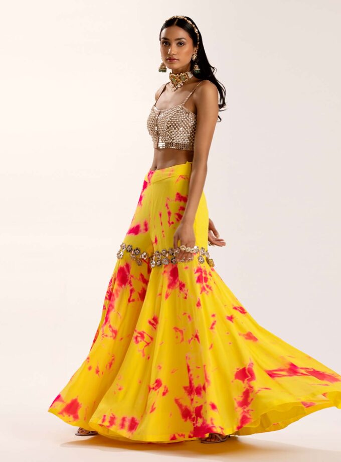 Yellow & Fuchsia Sharara
