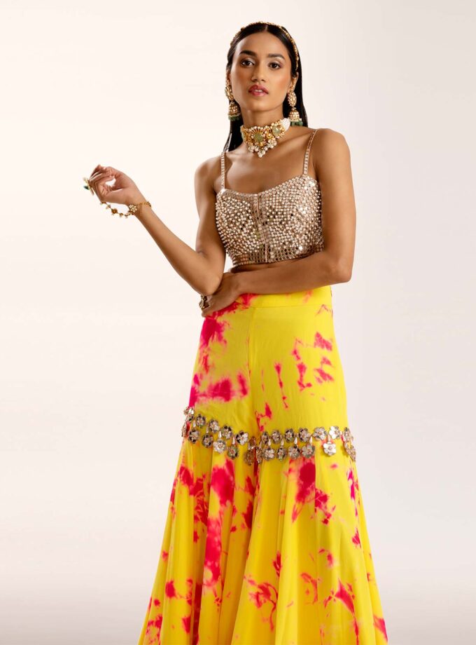 Yellow & Fuchsia Sharara