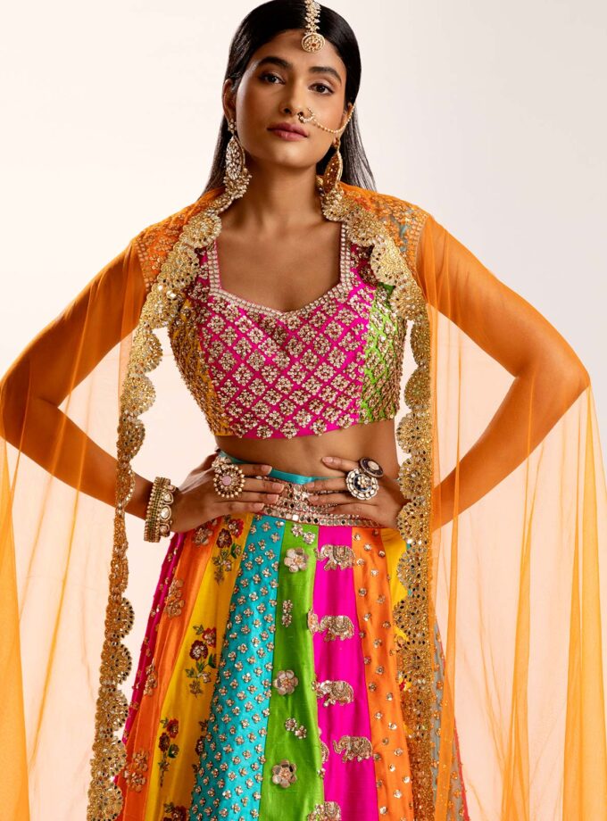 The Solid Rainbow lehenga