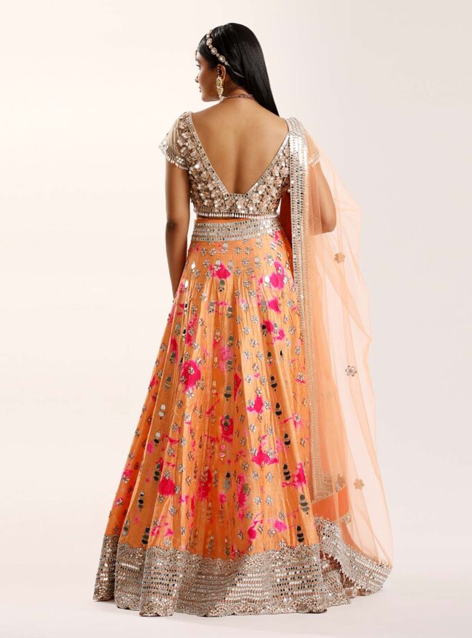 Burnt orange lehenga