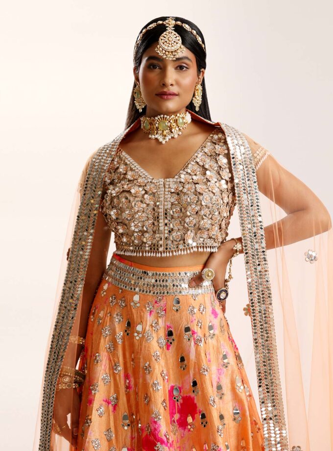 Burnt orange lehenga
