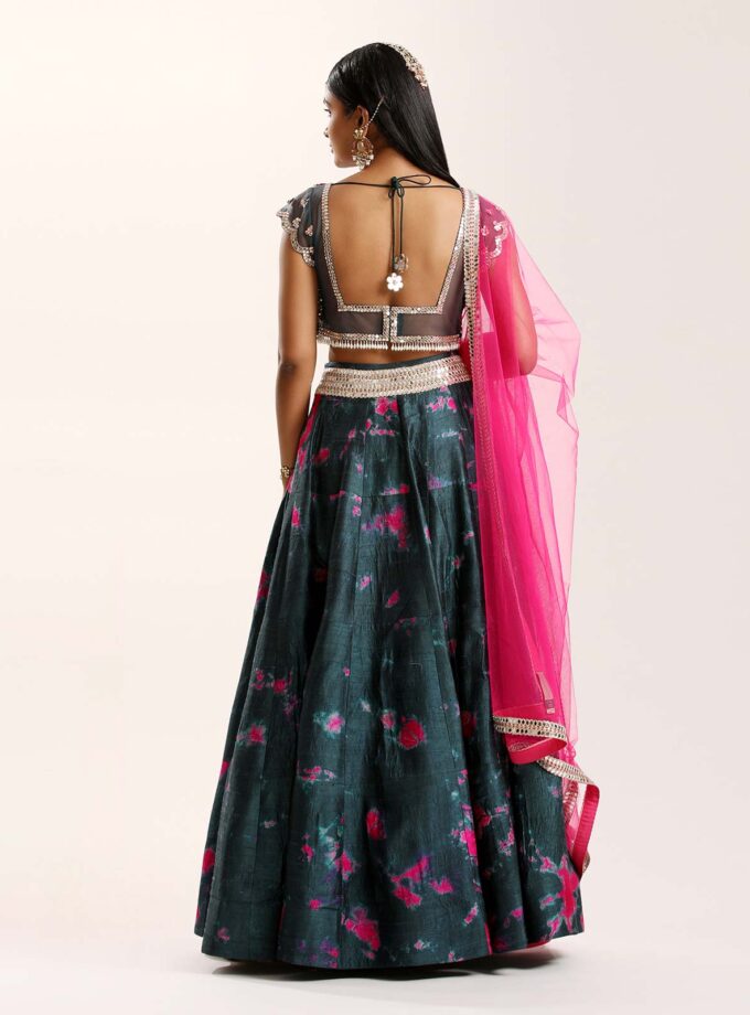 Emerald & Fuchsia Lehenga