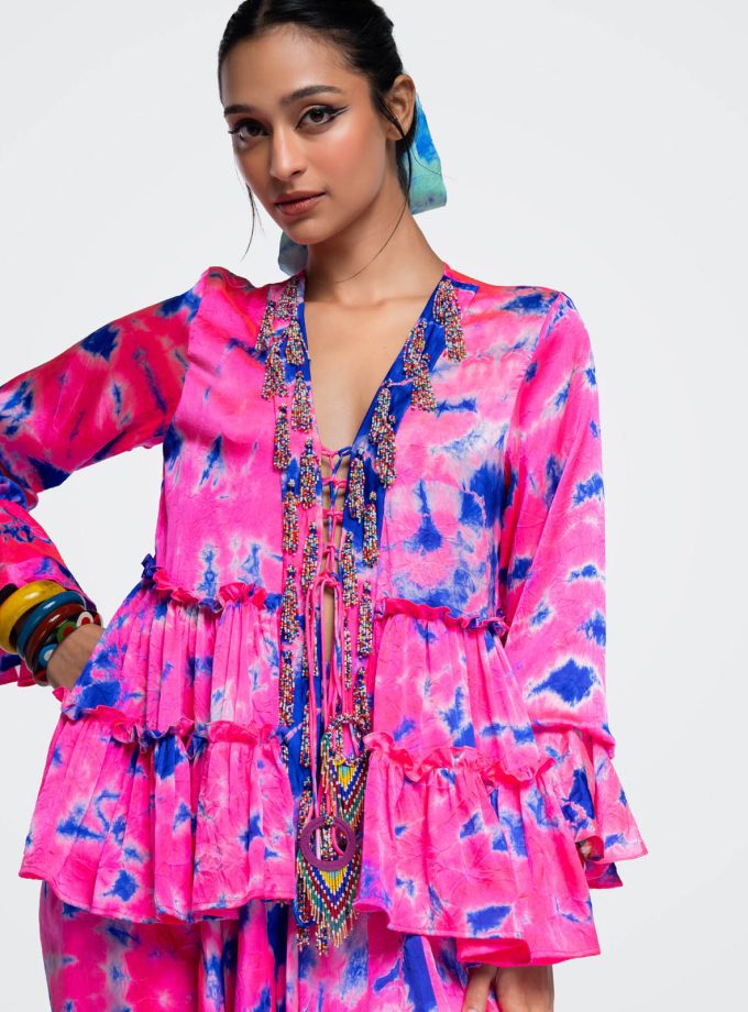 Hot Pink Frill Camisole & Harrem Pants