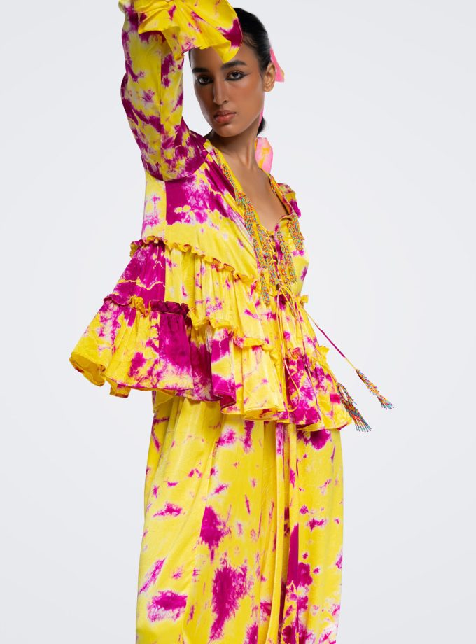 Sunflower Yellow Frill Camisole & Harrem Pants