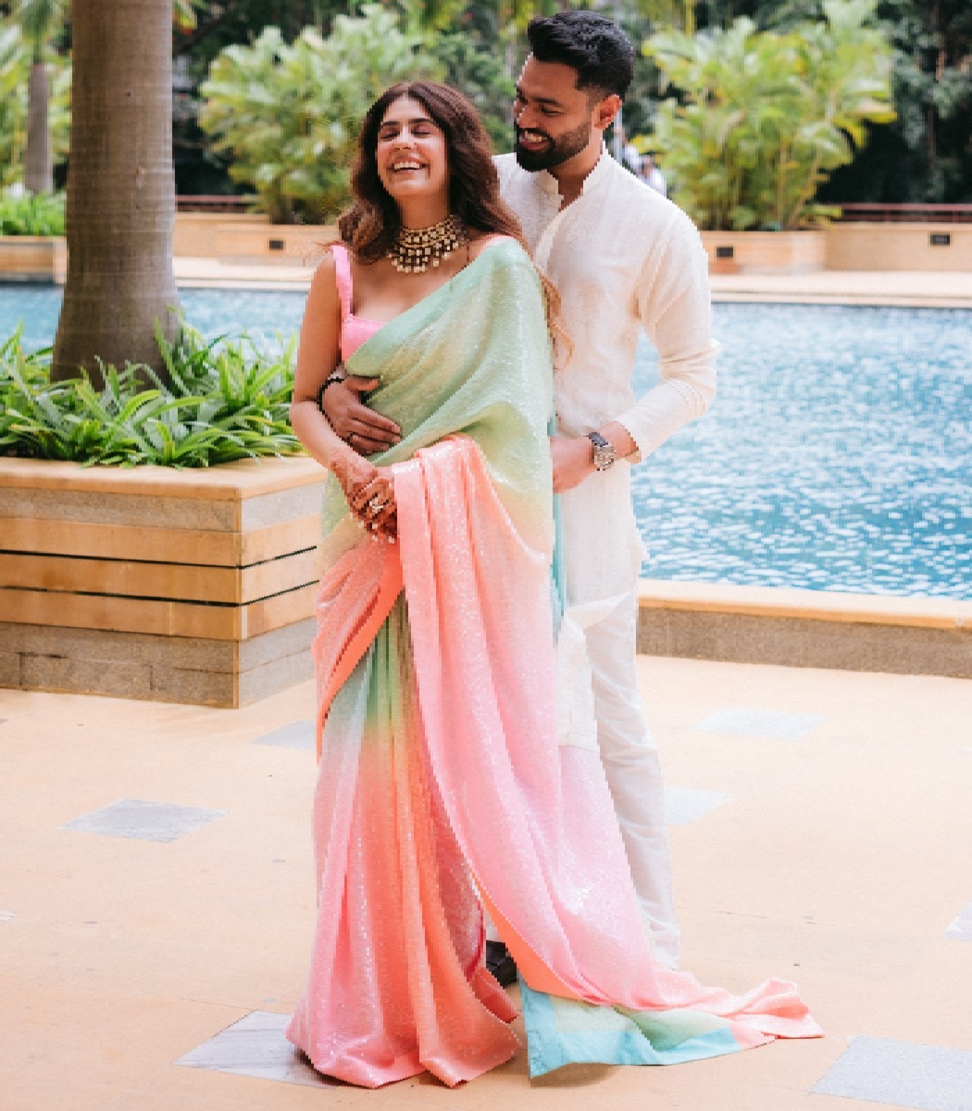 Mehal in Sunrise Sari - Image 3